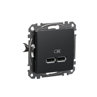 Sedna Design & Elements ładowarka USB Typ A +A 2,4A czarny antracyt SDD114401 SCHNEIDER (SDD114401)